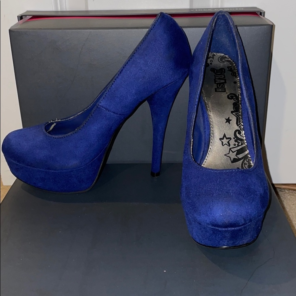 Blue Platform Heels - Size 6.5